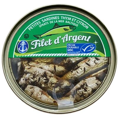 Small Sardines Thyme and Lemon 120g FILLET D'ARGENT / K