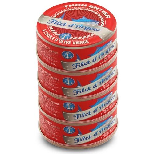 Thon Entier HO Bte 160g (6 Lots de 4*160g) FILET D'ARGENT