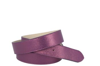 Ceinture Femme Cuir Violet Doré Nappa Perla Luna 2