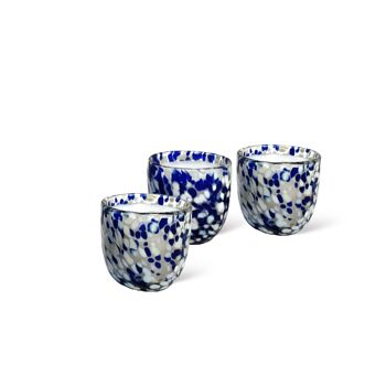 Bougies Votives en Verre Bleu Moucheté 1