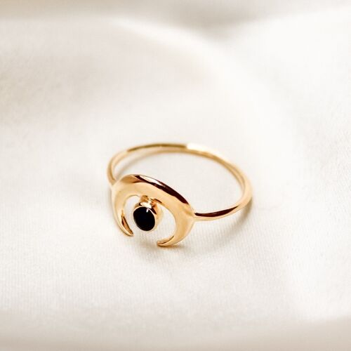 Ariel ring – young moon onyx gold
