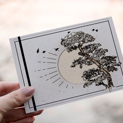 Bonsai-Baum-Themen-Gruß-Karte | A6 | Soft-Touch-Gefühl