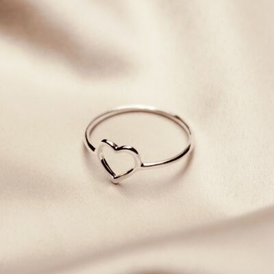 Rosetta ring – fine heart silver