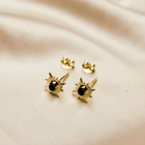 Aurora studs - sun onyx gold