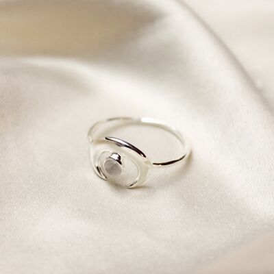 Ariel Ring - junger Mond Mondstein Silber