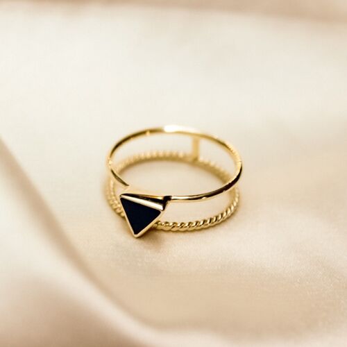 Alanna ring – triangle onyx gold