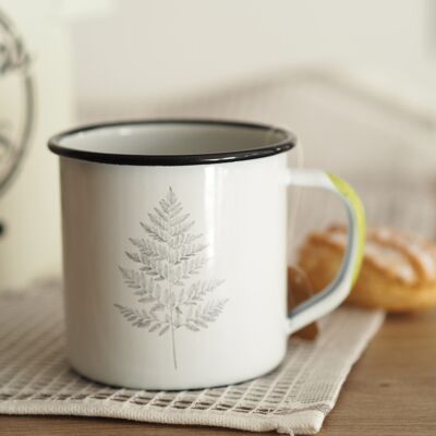 Fern enameled steel mug