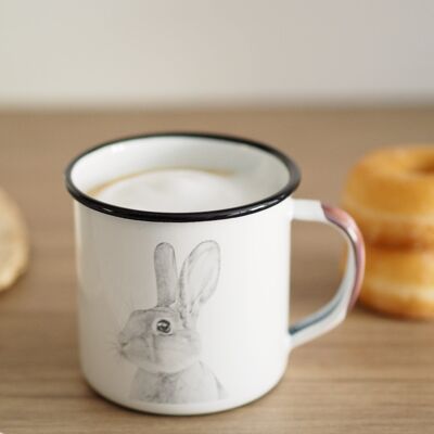 Rabbit enameled steel mug