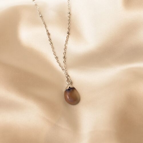 Lynn necklace - taupe stone silver