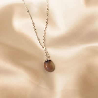 Lynn necklace - taupe stone silver