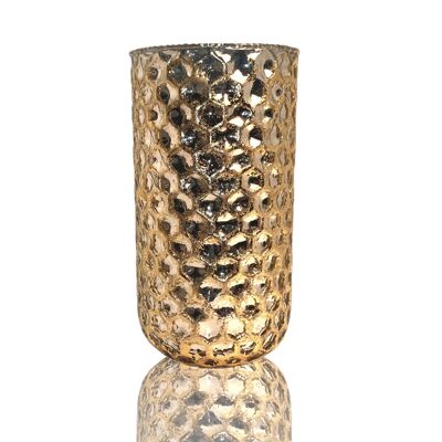 Sparkling Gold Tall Beehive Glass 100HR Candle - Cyprès