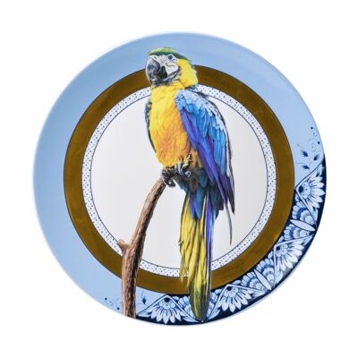 Wandbord Mandala papegaai - Heinen Delfts Blauw