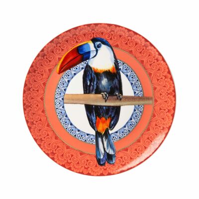 Wall plate Mandala toucan - Heinen Delft Blue