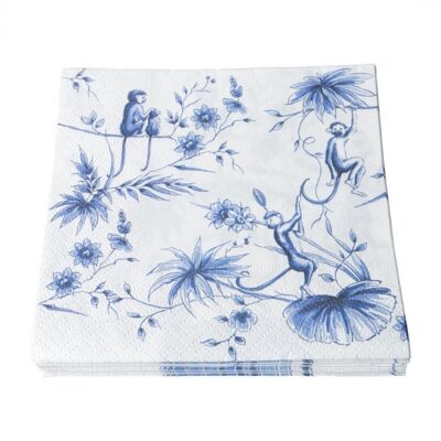 Napkins Monkeys - Heinen Delft Blue