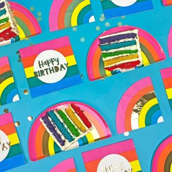 Serviettes Joyeux Anniversaire Arc-en-Ciel - Paquet de 16 5