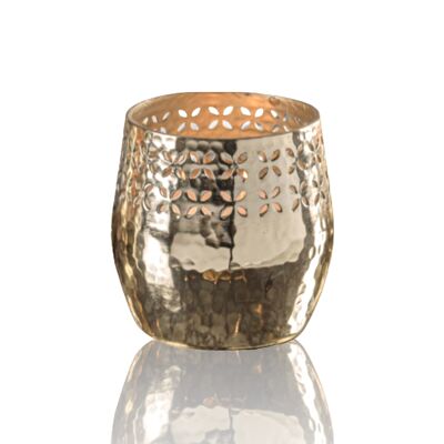 Gold Allure Kerze im Glas mit 2 Dochten aus Metall