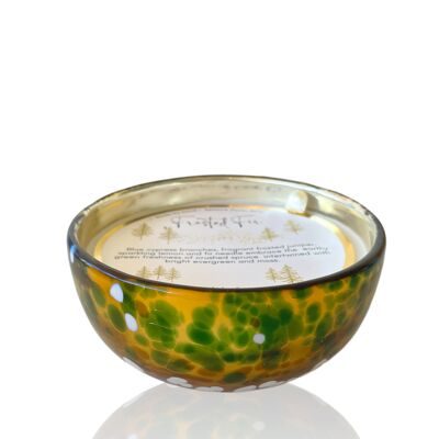 Green Speckled Glass Bowl Candle