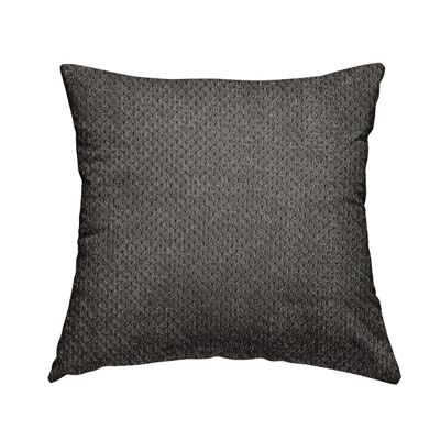 Polyester Fabric Dotted Effect Charcoal Grey Plain Cushions Piped  Finish Handmade To Order