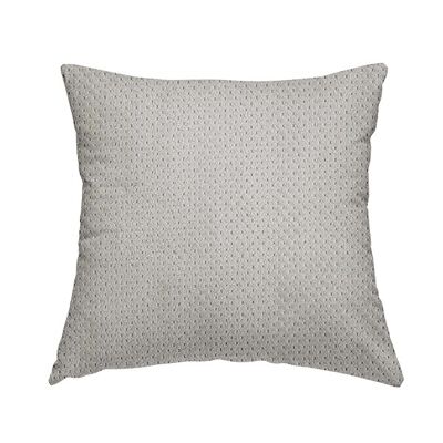 Polyester Fabric Dotted Effect Silver Plain Cushions Piped  Finish Handmade To Order