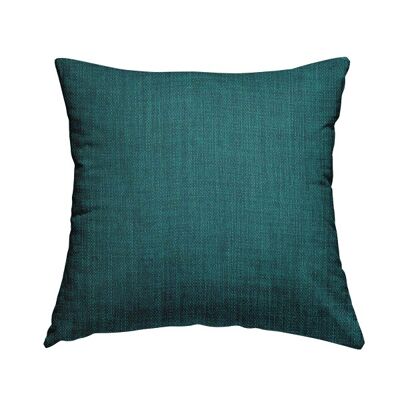 Polyester Fabric Linen Effect Teal Blue Plain Cushions Piped  Finish Handmade To Order
