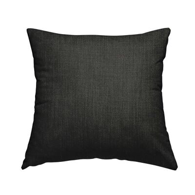 Polyester Fabric Linen Effect Charcoal Grey Plain Cushions Piped  Finish Handmade To Order