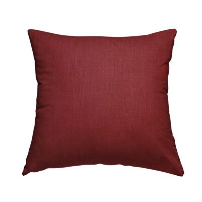 Polyester Fabric Linen Effect Red Plain Cushions Piped  Finish Handmade To Order