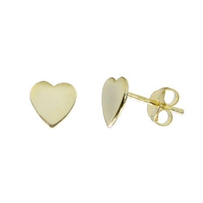 Ear studs heart 925 silver gold plated
