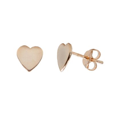 Ear studs heart 925 silver rose gold plated
