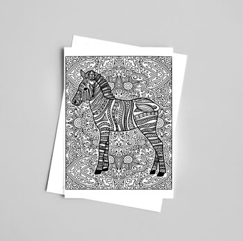 Zebra Color in yourself Carte de voeux Carte d'activité 4