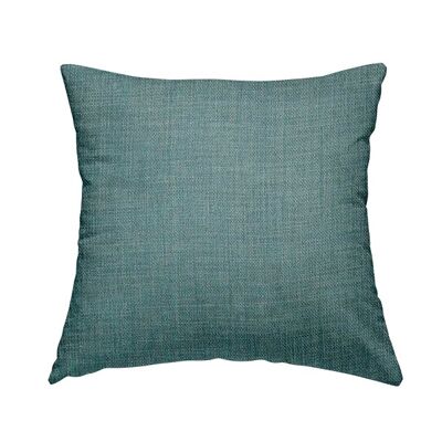 Polyester Fabric Linen Effect Duck Egg Blue Plain Cushions Piped  Finish Handmade To Order