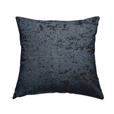 Polyester Fabric Crushed Navy Denim Blue Plain Cushions Piped  Finish Handmade To Order