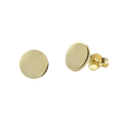 Ear studs coin 925 silver gold plated