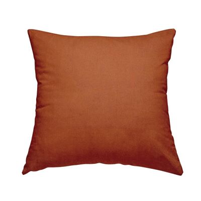 Polyester Fabric Flock Moleskin Orange Plain Cushions Piped Finish Handmade To Order
