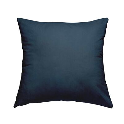 Polyester Fabric Soft Pile Mid Blue Plain Cushions Piped Finish Handmade To Order