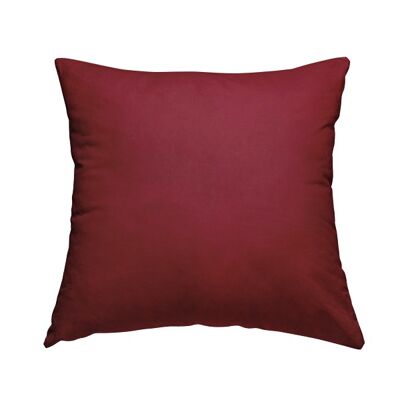 Polyester Fabric Soft Pile Wine Red Plain Cushions Piped Finish Handmade To Order