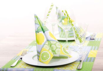 Serviette Selina en jaune-vert de Linclass® Airlaid 40 x 40 cm, 12 pièces - Méditerranée 2