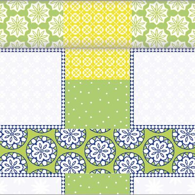 Table runner Selina in yellow-green from Linclass® Airlaid 40 cm x 4.80 m, 1 piece - Mediterranean