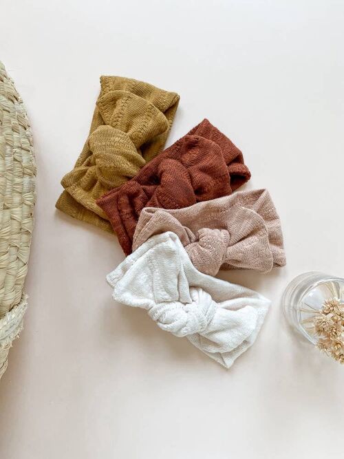 Bow headband / organic cotton knit