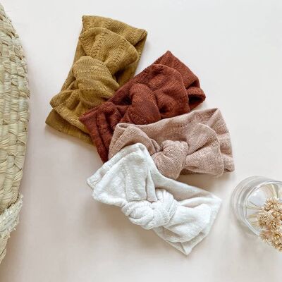 Bow headband / organic cotton knit