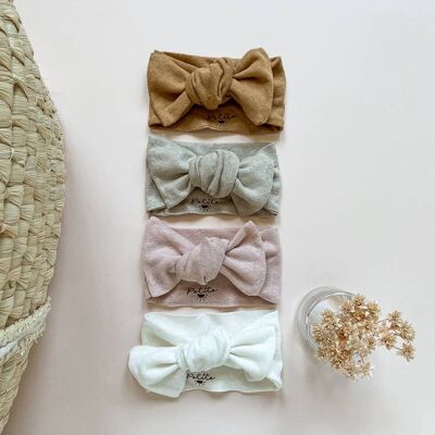 Bow headband / linen knit
