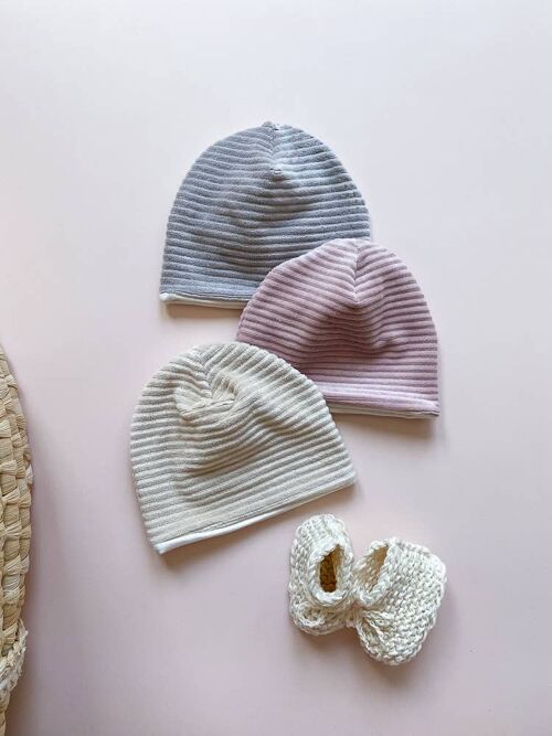 Baby beanie / ribbed cotton