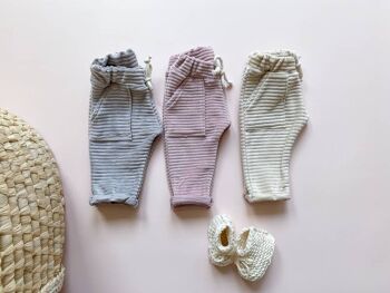 Pantalon de survêtement bébé / coton côtelé 1