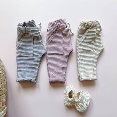 Baby sweatpants / ribbed cotton