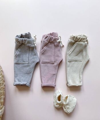 Pantalon de survêtement bébé / coton côtelé 2
