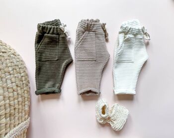 Pantalon de survêtement bébé / coton côtelé 7