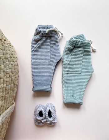 Pantalon de survêtement bébé / coton côtelé 9