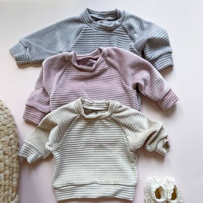 Baby sweatshirt / ribbed cotton