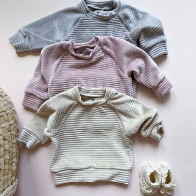 Baby sweatshirt / ribbed cotton