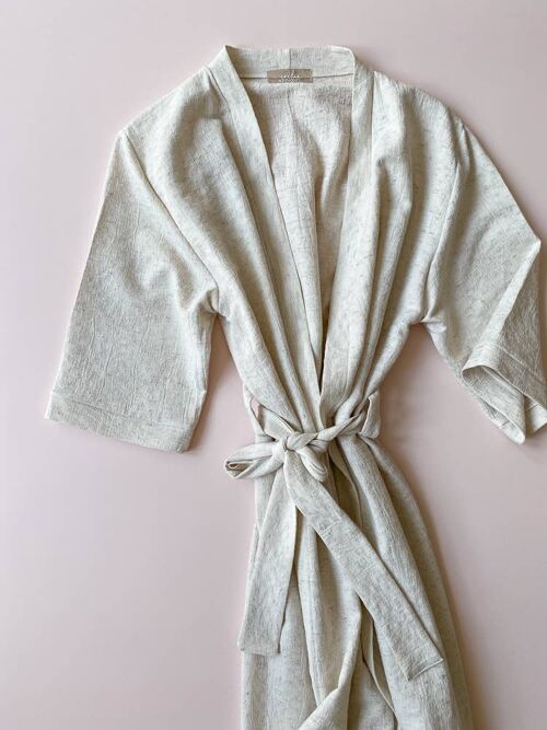 Linen + viscose robe / jacquard linen