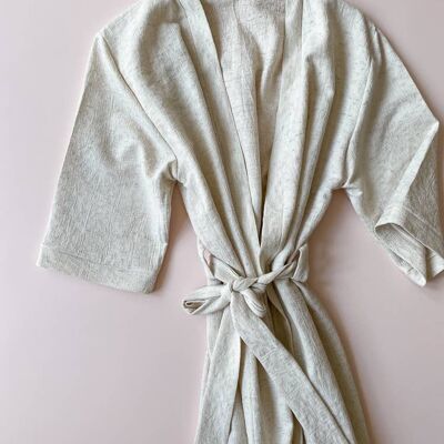 Linen + viscose robe / jacquard linen